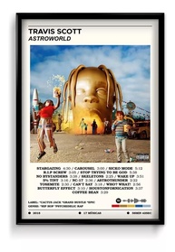 Quadro Decorativo Travis Scott Astroworld Spotify com Moldura | Arte Interativa para Fãs - imagem 1