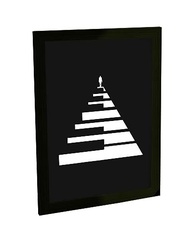 Quadro Decorativo A2 Piano Ilustração Escada Música - Moldura Moderna com Grampos Flexpoint - imagem 2
