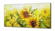 Quadro Decorativo Pintura Dois Girassóis em Canvas 130x60cm - Arte em Tela com Moldura de Madeira - imagem 5