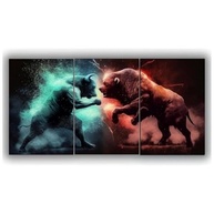 Quadro Decorativo Trader Investidor - Urso e Touro | Moldura Premium para Escritório - imagem 2