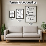 Quadro Decorativo Amizade com Frase Inspiradora - Moldura Elegante para Sala e Quarto - imagem 3