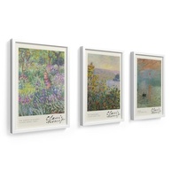 Kit 3 Quadros Claude Monet 18x24 cm - Moldura em Madeira com Vidro - Coleção Exclusiva Impressionista - imagem 4