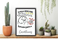 Quadro Decorativo Futebol Pai Timão 45x33cm - Moldura de Madeira com Design Exclusivo Corinthians - imagem 3