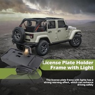 Moldura Suporte Placa Jeep Wrangler JK JKU 2007-2017 com LED - Segurança e Estilo - imagem 3