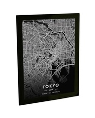 Quadro Decorativo A4 Mapa Tokyo - Moldura Moderna com Grampos Flexíveis - imagem 2