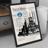 Quadro Infográfico Minas Tirith - O Senhor dos Anéis - 40x60cm | Moldura Ecológica em Madeira de Reflorestamento - imagem 3