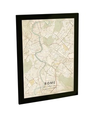 Quadro Decorativo A2 Mapa Roma - Moldura Moderna com Grampos Flexíveis para Troca Fácil de Arte - imagem 1