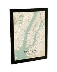 Quadro Decorativo A2 Mapa Nova York - Moldura Pronta para Pendurar | Poster Moderno com Grampos Flexíveis - imagem 2