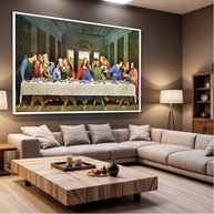 Quadro Santa Ceia Religioso com Moldura - Impressão 4K para Sala e Quarto - imagem 5