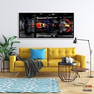 Quadro Decorativo Red Bull Troca Pneus 130x60cm - Moldura Preta 2x2 | Decoração Moderna para Sala, Escritório e Quarto - imagem 5