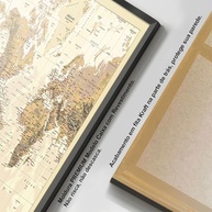 Quadro Mapa Mundi Decorativo 90x60cm - Moldura Moderna para Sala e Quarto - imagem 3