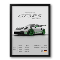 Quadro 911 GT3 RS Tribute to Carrera - Moldura Preta 33x43cm | Decoração Automotiva Premium - imagem 2