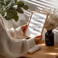 Quadro Decorativo Salmos 23 com Moldura - Frase Bíblica Inspiradora para Quarto, Sala e Escritório - imagem 4