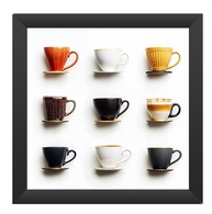 Kit 4 Quadros 18x18 cm - Cantinho do Café com Xícaras | Moldura com Vidro e Acabamento Premium - imagem 5