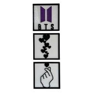 Kit Quadros BTS - Decore com Estilo K-pop | 3 Molduras Modernas 20x20cm - imagem 2