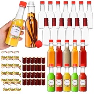 AuroTrends Garrafas de molho picante de 142 g, pacote com 24 garrafas de vinho vazias com tampas/cápsulas retráteis/adesivos - Garrafas de vidro transparentes de 142 g/garrafas de vidro com tampas - imagem 2