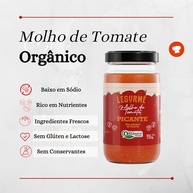 Legurmê Molho De Tomate Orgânico Picante 330G - imagem 4