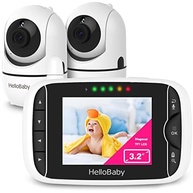 Monitor de Bebê HelloBaby com 2 Câmeras HD, Controle Remoto, Visão Noturna e Áudio Bidirecional - imagem 2