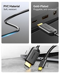 Cabo USB C para HDMI 4K 2m Vention: Conecte Seu Notebook e Monitore com Qualidade Superior - imagem 4