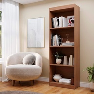 Estante Livreiro Flex Multiuso Bipartida com 4 Prateleiras – Montagem Vertical ou Balcão (Nature) - imagem 1