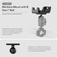 Suporte GPS TUSITA Esfera B 2.5cm para Garmin Montana 700 Series - Ajuste Perfeito - imagem 3