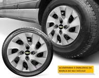 Jogo 4 Calotas Aro 15 Prata para Chevrolet Onix, Prisma, Spin, Montana e Mais! - imagem 4