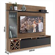 Rack Painel TV 60" 3 Portas Montana/Grafite - imagem 2