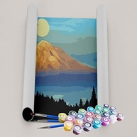 Kit Pintura Terapêutica - Encontro da Lua e Montanha | Atividade Relaxante e Estimulante - imagem 3