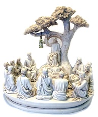 Escultura Devocional do Sermão da Montanha com Jesus e os Doze Apóstolos - Resina 29cm - imagem 1