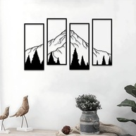 4 Peças de Decoração de Parede de Montanha e Floresta em Metal - Arte Minimalista Rústica para Casa e Escritório - imagem 1