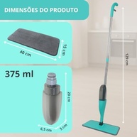 Mop Spray Limpa e Seca com Reservatório Recarregável e Refil de Microfibra – Base Flat 360° para Pisos Frios, Laminados e Porcelanatos - imagem 3