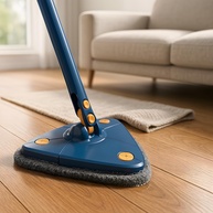 Mop Triangular 360° Giratório com Microfibra - Limpeza Profunda sem Molhar as Mãos - imagem 1