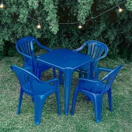 Poltrona Plástica Mor Azul - Conforto Moderno com Estilo para Ambientes Internos e Externos - imagem 3