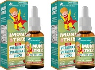 Kit 2x Imunitrix Kids (Vit. C +D+Zinco) 30ml Sabor Morango - Flora Nativa Do Brasil - imagem 1