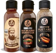 Trio de Molhos para Churrasco, Sweet Chili, Barbecue e Mostarda Escura Rústica, Embalagem com 3 - imagem 2