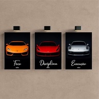 Kit 3 Quadros Decorativos Motivacionais Super Carro Esportivo Moderno Luxo Premium 40x28cm - imagem 5