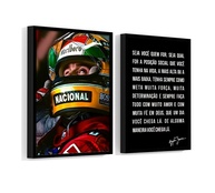 Kit 2 Quadros Ayrton Senna Frase Motivacional com Moldura 60x40 cm - Decore com Paixão e Inspiração - imagem 1