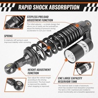 Amortecedores Traseiros Universais 340mm para Moto - Conforto e Performance - imagem 3