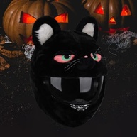 Capa Divertida para Capacete de Moto: Gato Preto dos Desenhos Animados - Estilo Único e Proteção! - imagem 5
