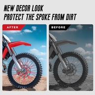 Capas Protetoras para Raios de Bicicleta e Moto - 72 Peças Universais Vermelhas - imagem 3