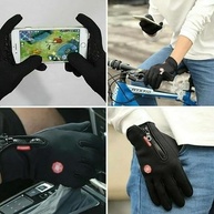 Luva de Moto Neoprene Térmica Impermeável com Touch Screen e Zíper - Preta - imagem 4