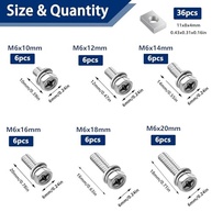 Kit 72 Parafusos e Porcas M6 para Bateria Moto - Aço Inox 304 - imagem 3