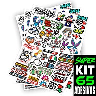 Kit 65 Adesivos Prova D'Água para Capacete, Carro e Moto - imagem 1