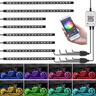Kit Luz LED Moto 8 Peças Kairiyard: Controle App, RGB Multicolorido e Sincronização Musical - imagem 1