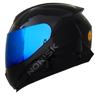 Kit Capacete Moto Masculino Norisk Razor Preto c/ Viseira Azul - Segurança e Estilo - imagem 3
