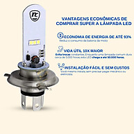 Lâmpada LED H4 8000K Efeito Xenon: Iluminação Premium para Moto - imagem 2