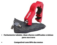 Trava de Manopla Antifurto para 2 Capacetes - Segurança Vermelha para sua Moto - imagem 4