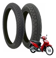 Kit Pneus Moto Tiger 80/100-14 Dianteiro + 60/100-17 Traseiro - Compatível com Biz e Pop 100 - imagem 1