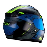 Capacete Moto Unissex X11 Trust Pro Ballads Com Viseira Extra (Azul+Neon, 61) - imagem 4