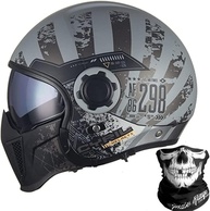 Capacete de Moto Vintage 3/4 Aberto com Viseira - Estilo Germe Retrô - imagem 1